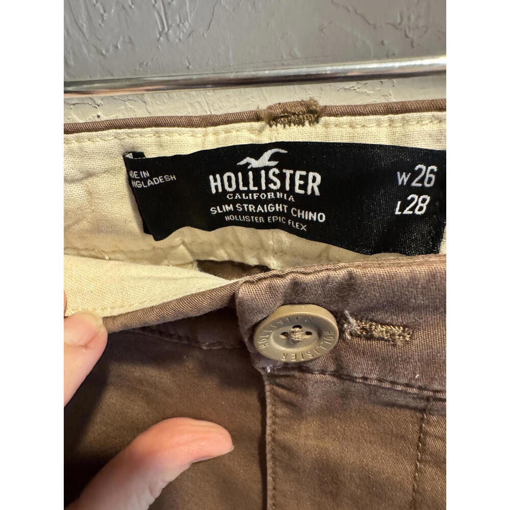Hollister Men's‎ Casual Cotton Pants Brown 26 W 28 L NWOT - Picture 5 of 5